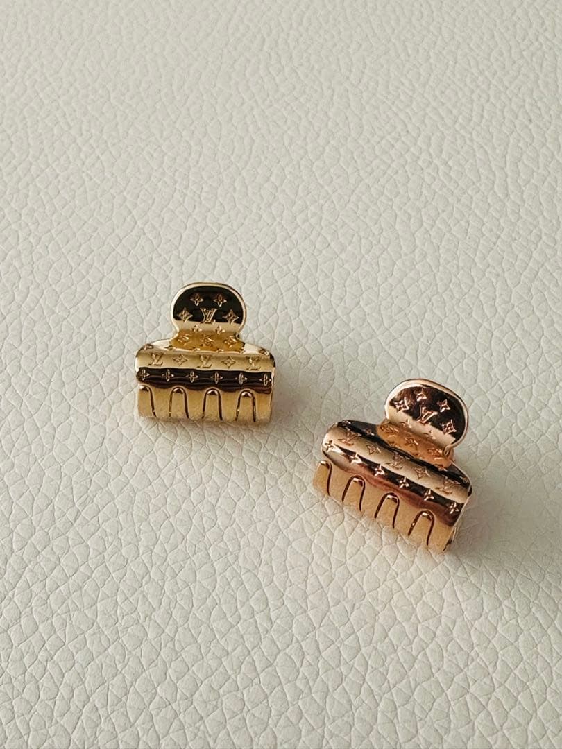 VUITTON ヴィトン メタル ゴールド ローズ ミニヘアクリップ 髪留め