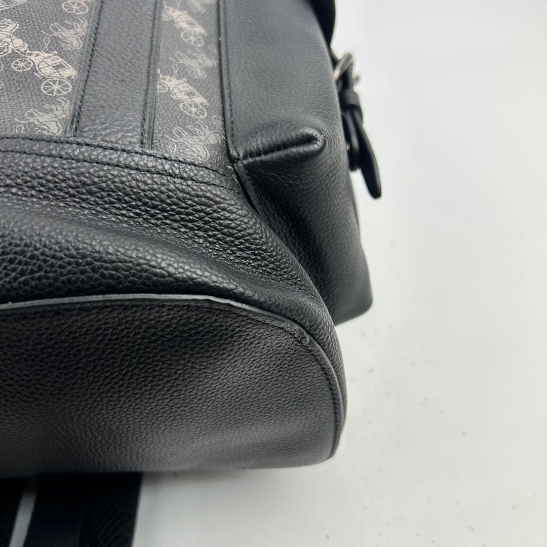 【美品】コーチ　リュック　バックパック　総柄　レザー　PVC 馬車　89897