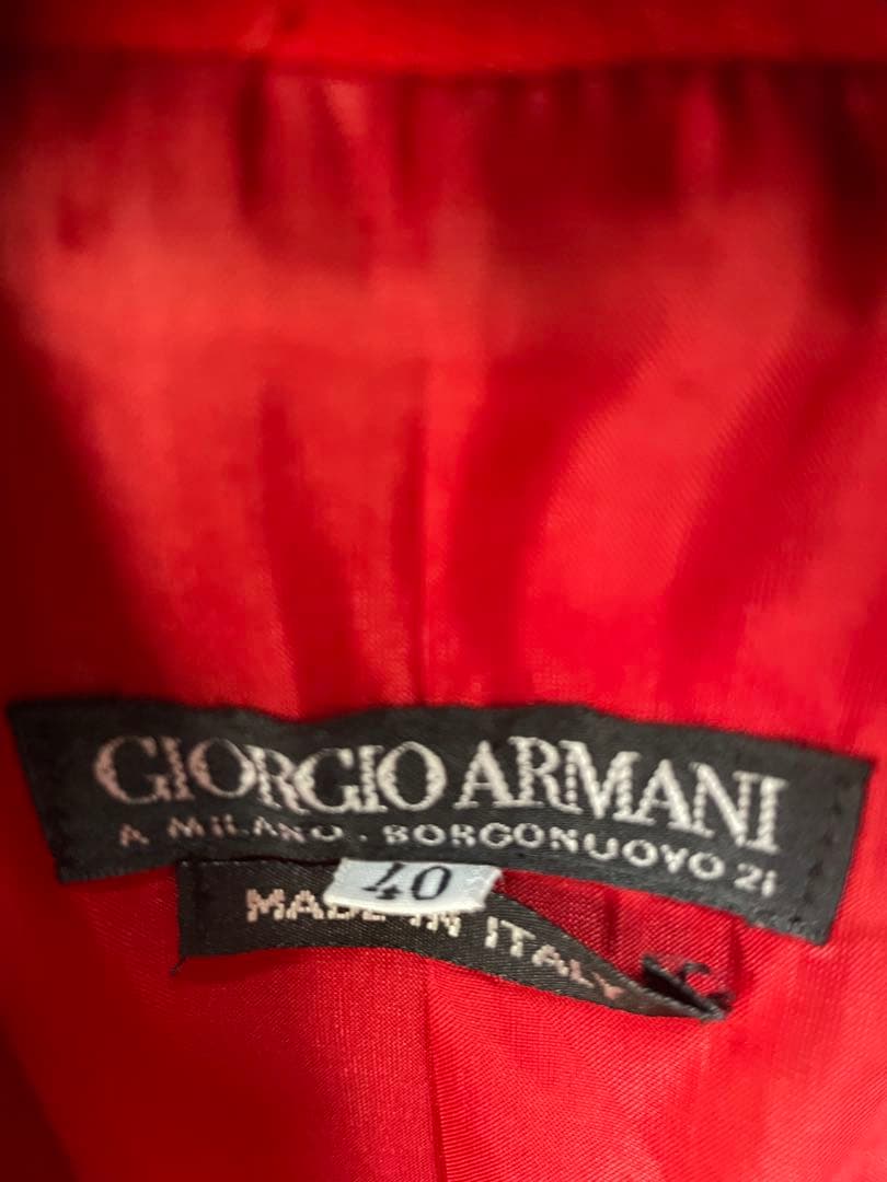 ジョルジオアルマーニ　テーラードジャケット 赤 40サイズ