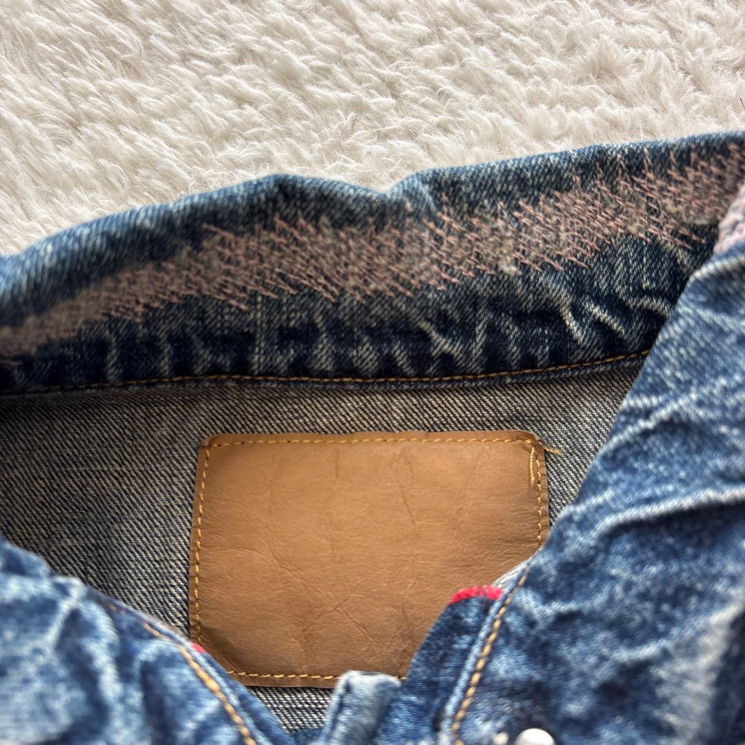 ゴールデングース　デニムジャケット　スタッズ　ステッチ加工　インディゴ