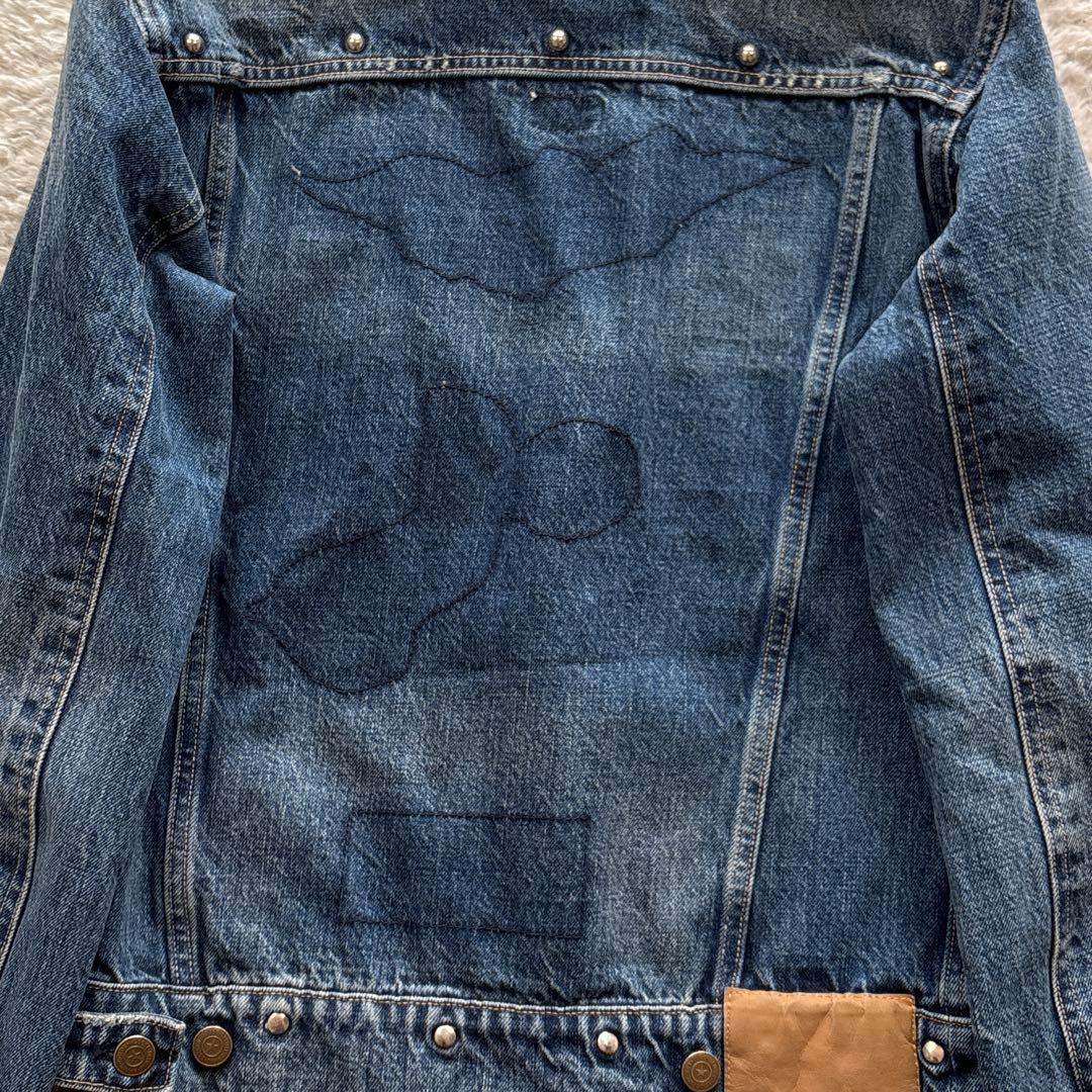 ゴールデングース　デニムジャケット　スタッズ　ステッチ加工　インディゴ