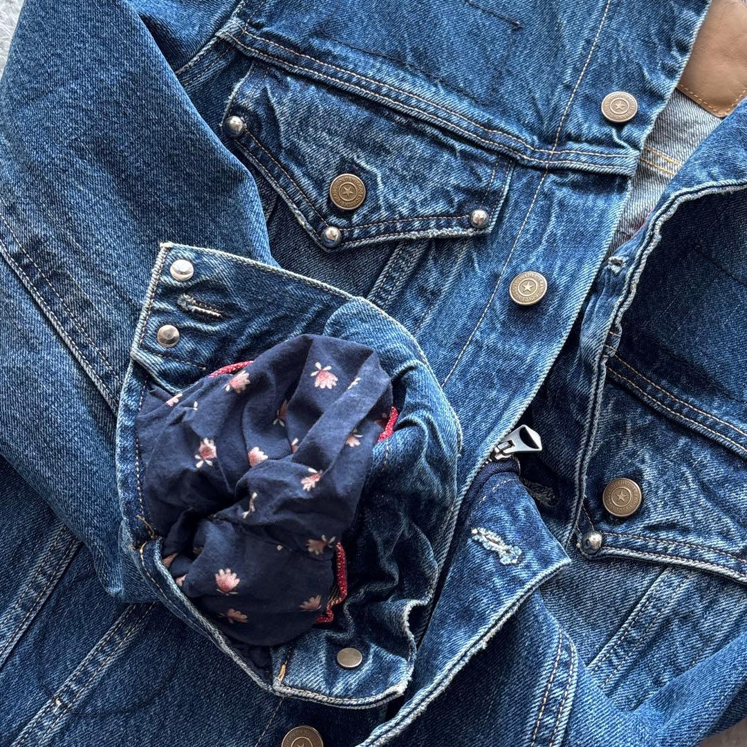 ゴールデングース　デニムジャケット　スタッズ　ステッチ加工　インディゴ