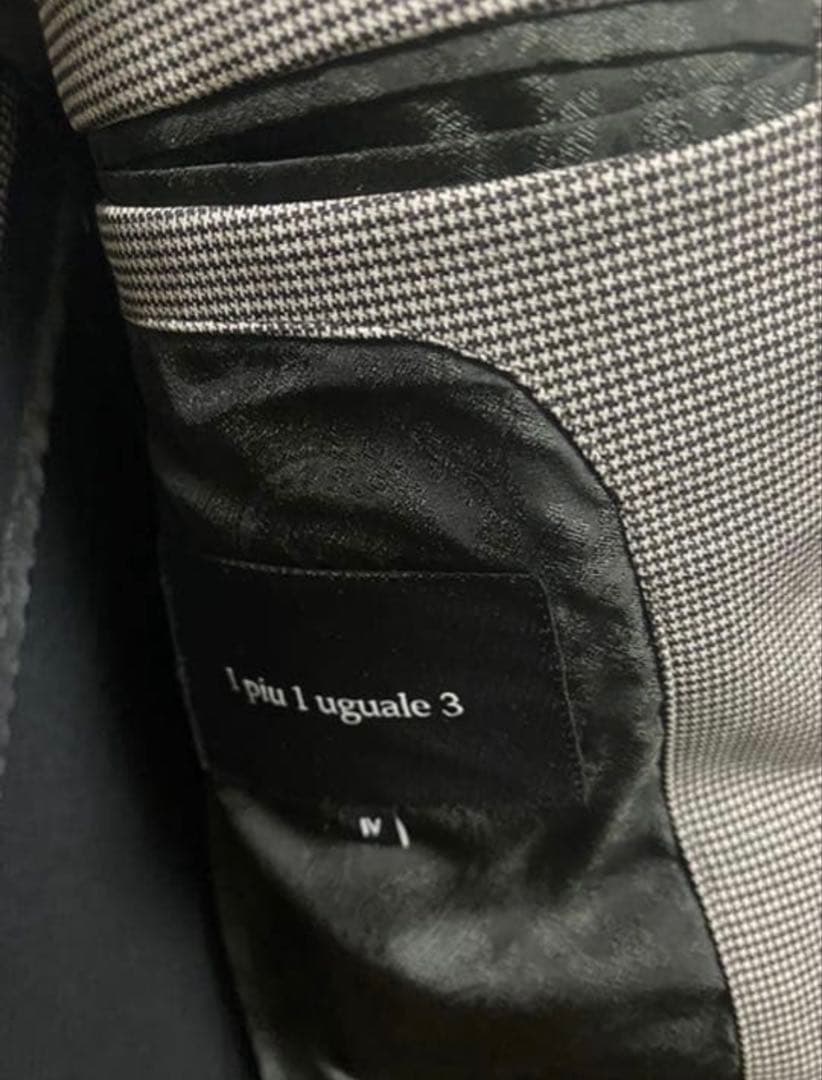 1 piu 1 uguale 3 千鳥格子テーラードジャケット定価9万円