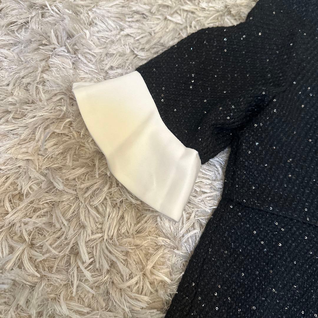 leja ドレス 花柄レースカラースパンコールAラインワンピースドレス