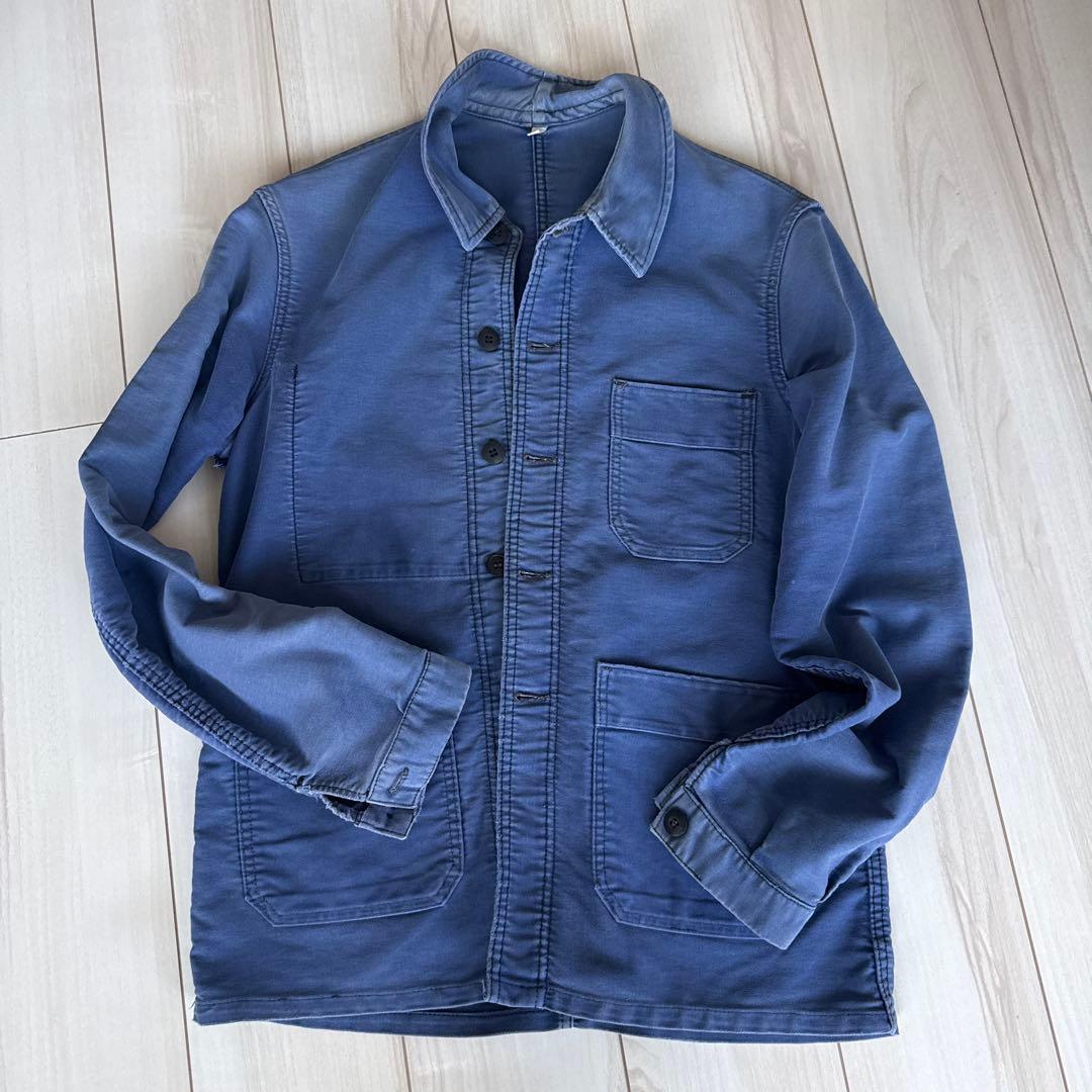 ヴィンテージ　フランス製　モールスキンカバーオール