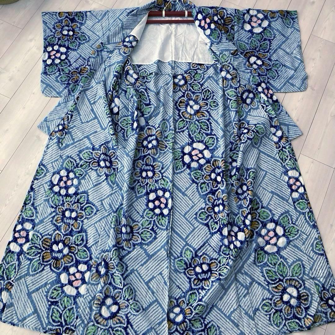 専用みかん24様　有松絞り浴衣・有松鳴海絞り浴衣　花繋ぎ　手縫い　No.7-65