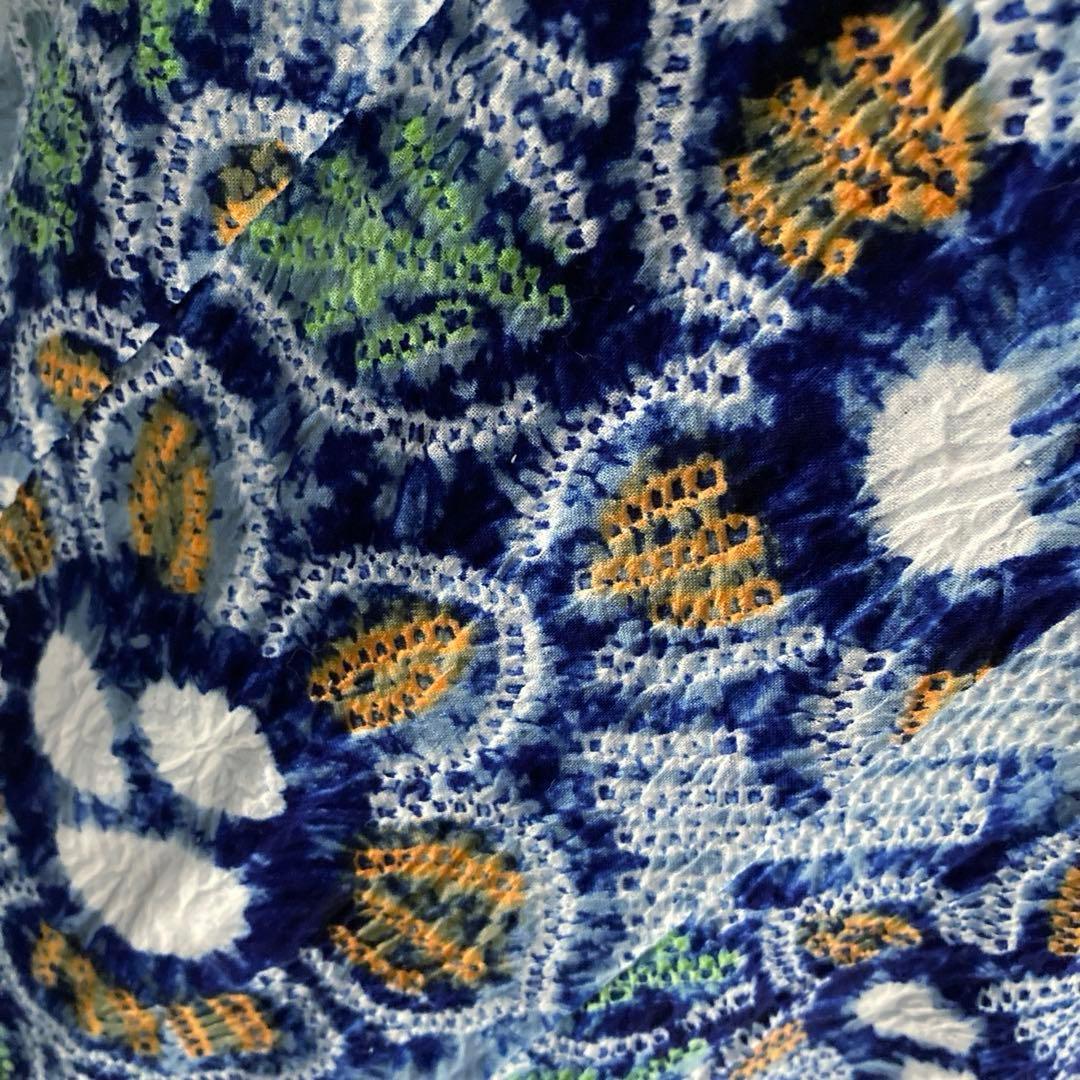 専用みかん24様　有松絞り浴衣・有松鳴海絞り浴衣　花繋ぎ　手縫い　No.7-65