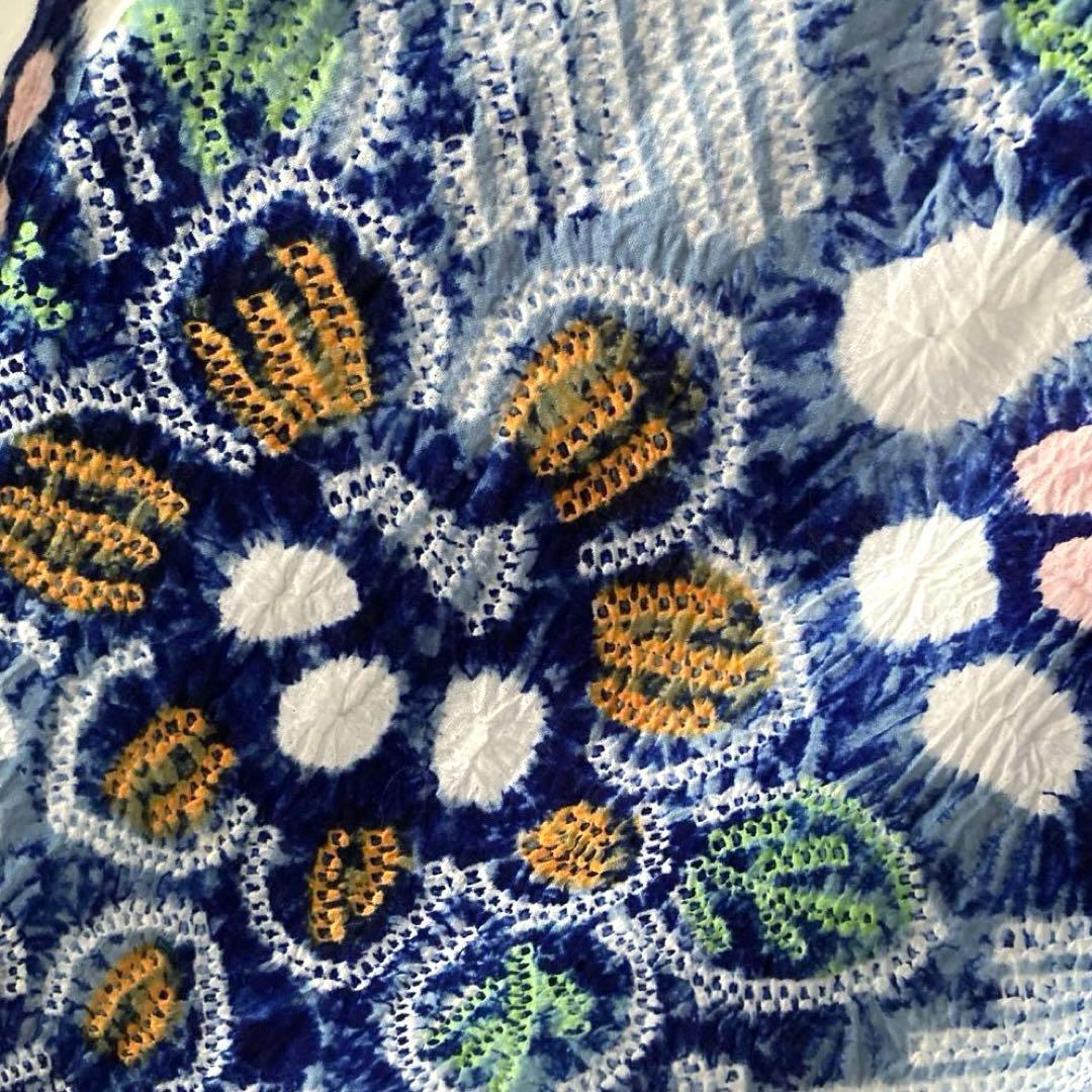 専用みかん24様　有松絞り浴衣・有松鳴海絞り浴衣　花繋ぎ　手縫い　No.7-65