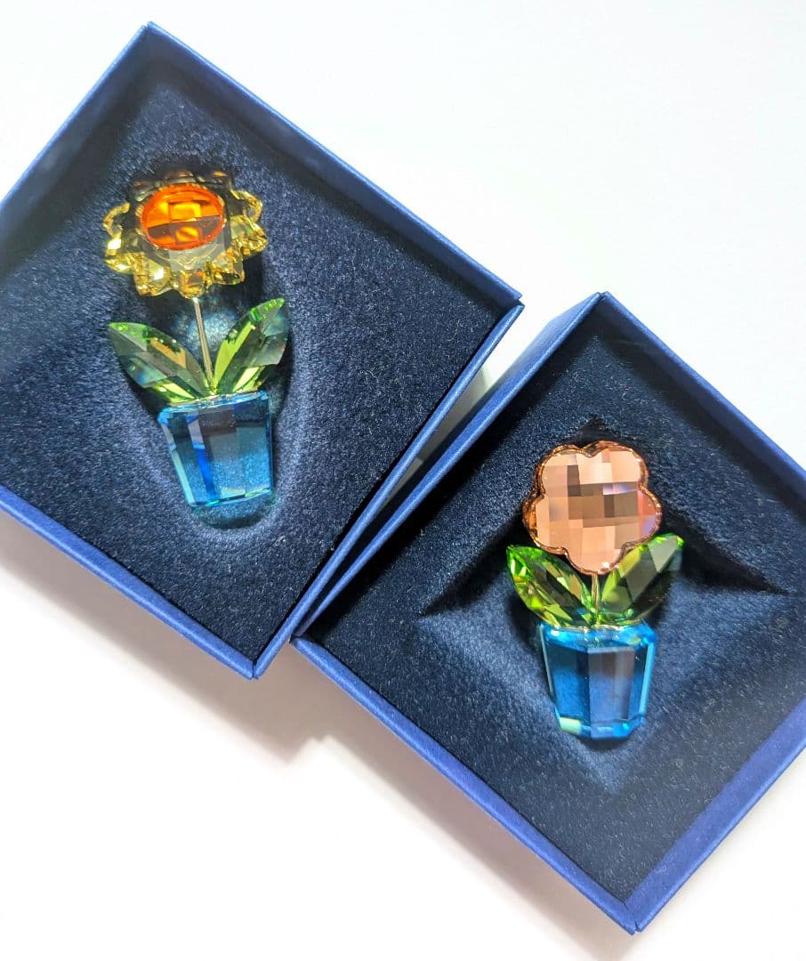 SWAROVSKI Happy Flowers 2点セット フラワー ヒマワリ