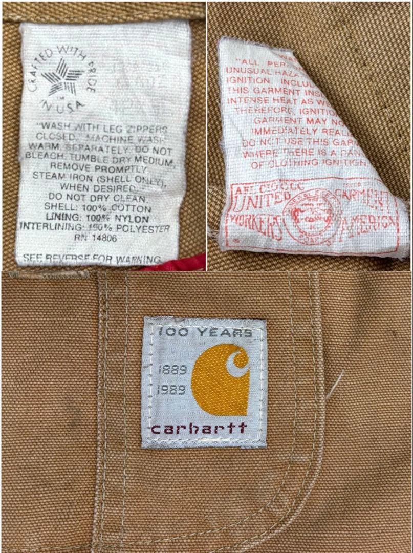 80's USA製 carhartt 100周年 オーバーオール　vintage