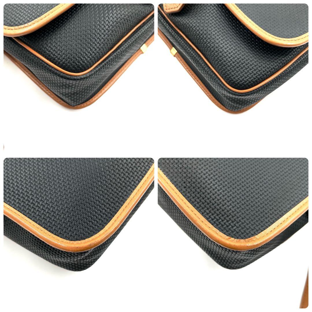 美品 イヴサンローラン 257 ショルダーバッグ PVC レザー 斜め掛け 黒