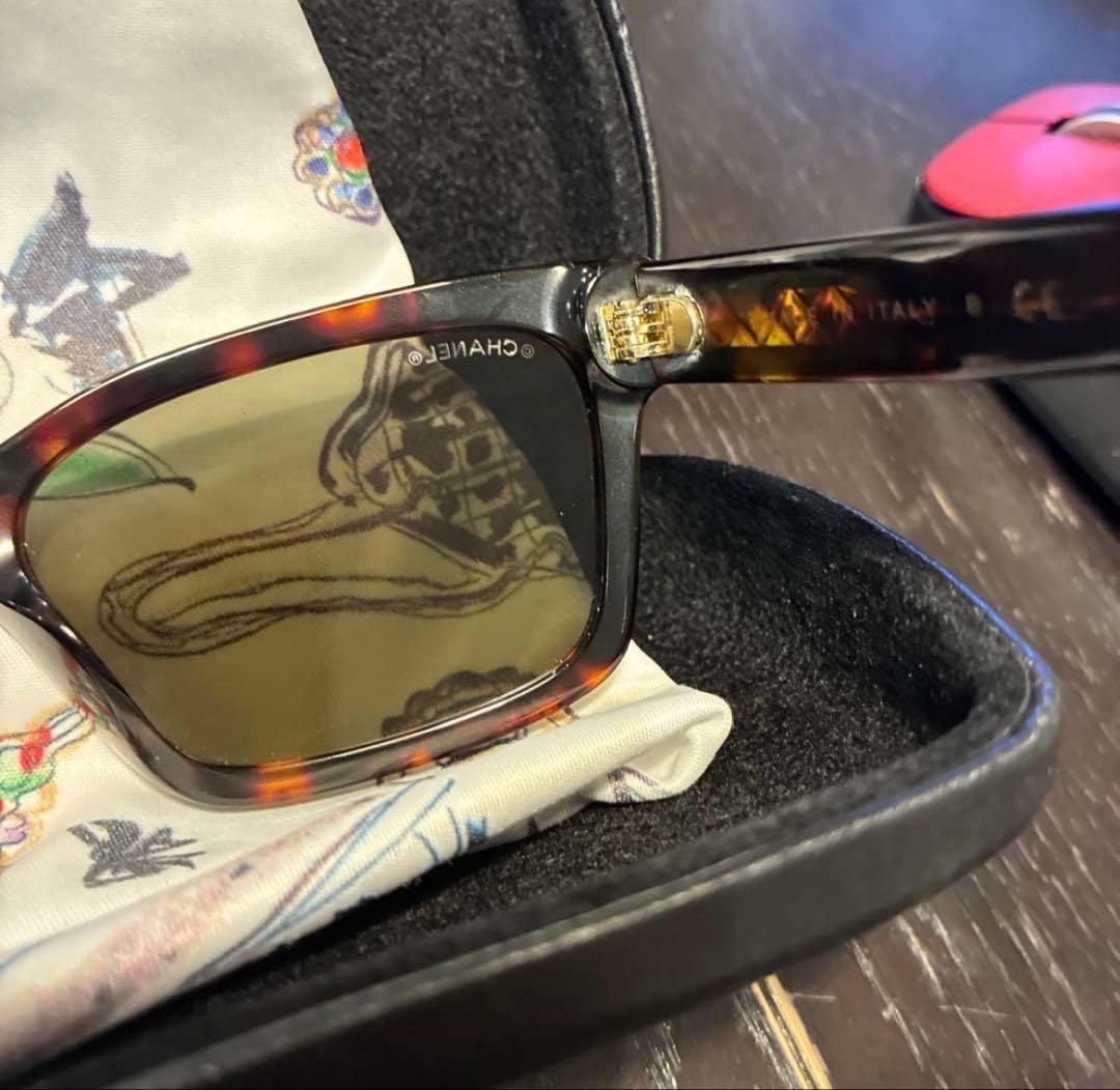 CHANEL ブラウン サングラス 四角形フレーム