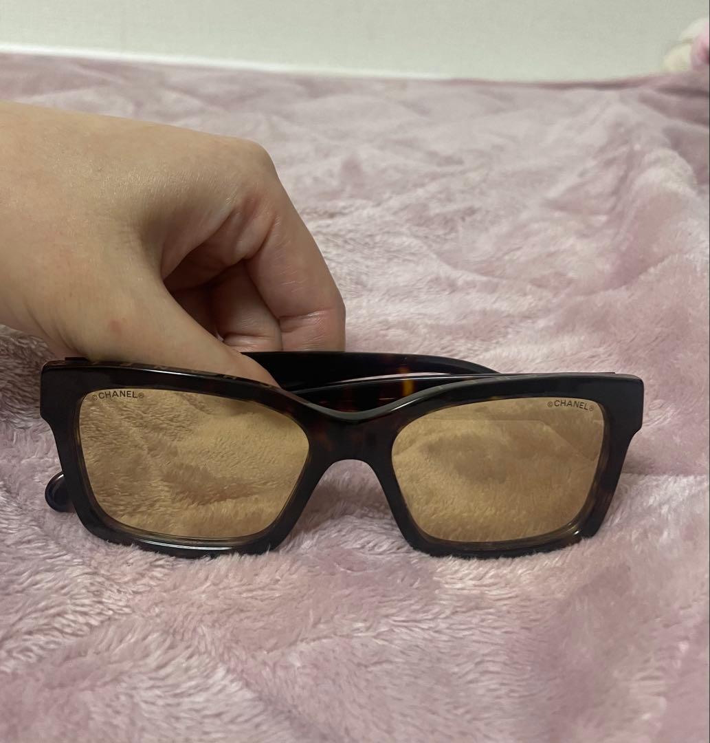 CHANEL ブラウン サングラス 四角形フレーム
