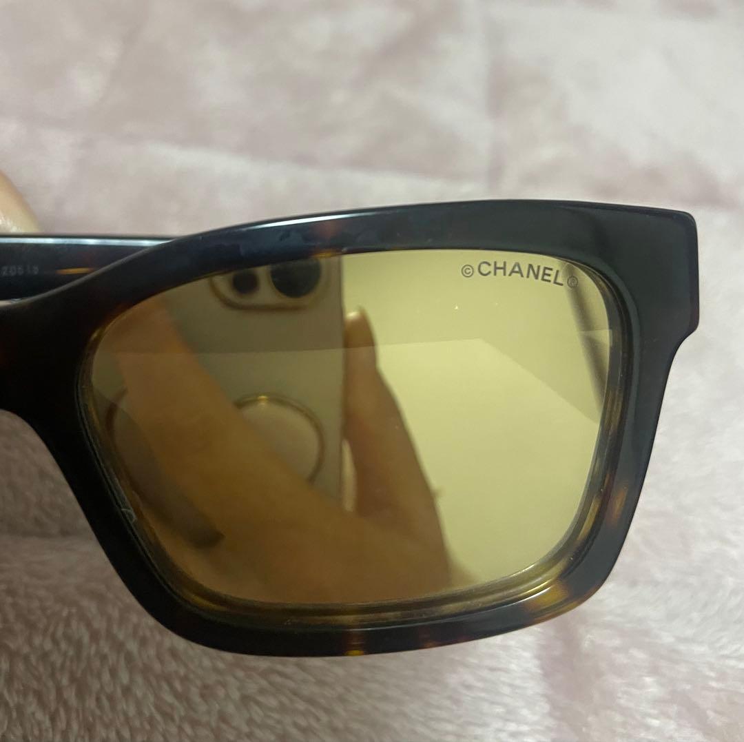 CHANEL ブラウン サングラス 四角形フレーム