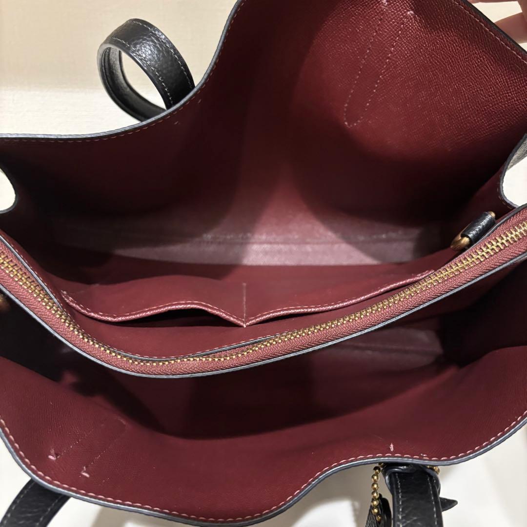 coach コーチ　ブラックレザー ビジネスバッグ