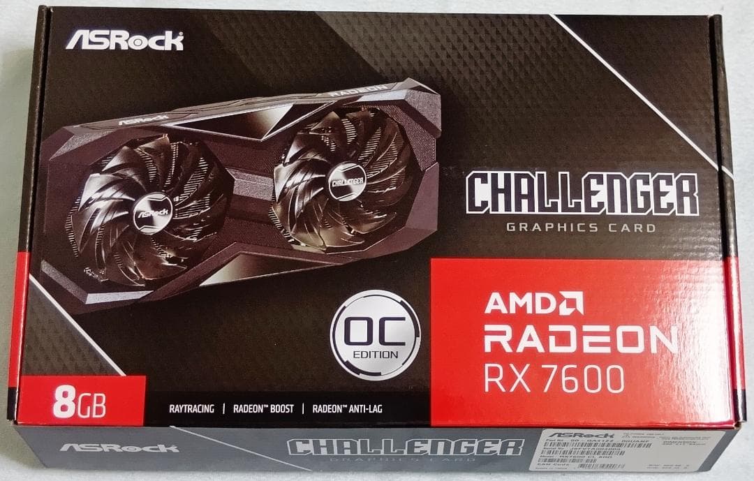 グラフィックボード・グラボ・ビデオカード ASRock AMD Radeon RX 7600 8GB OC