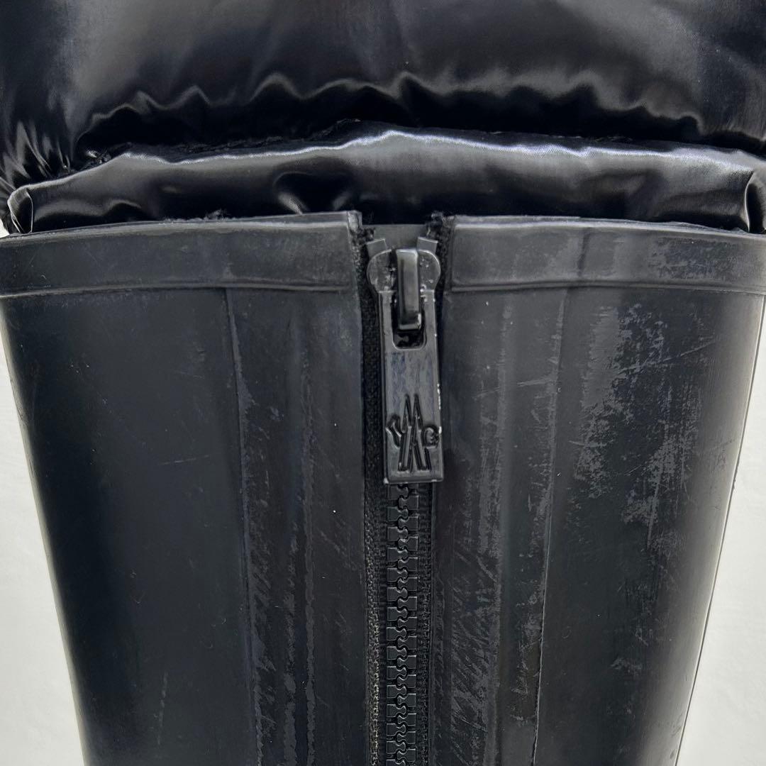 【中古良品】正規店購入品 モンクレール ダウン レインブーツ ブラック 24cm