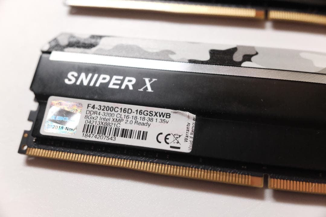 G.SKILL SNIPER X DDR4 3200MHz 8GB×2枚