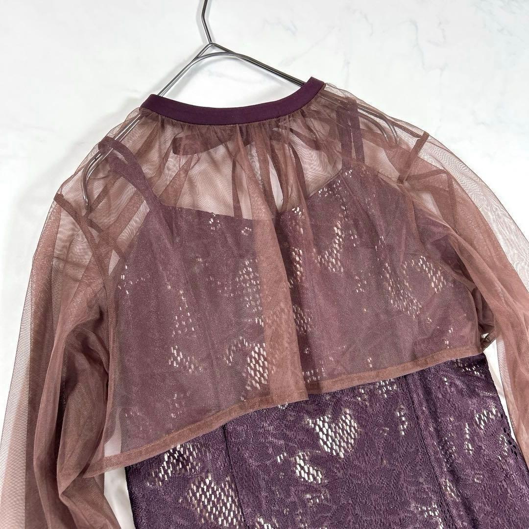 Dorry Doll　シフォンボレロセットメニーウエイドレス　ダークブラウン　M