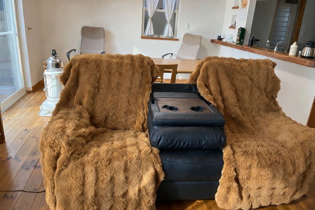 リクライニング3人掛けソファ 黒