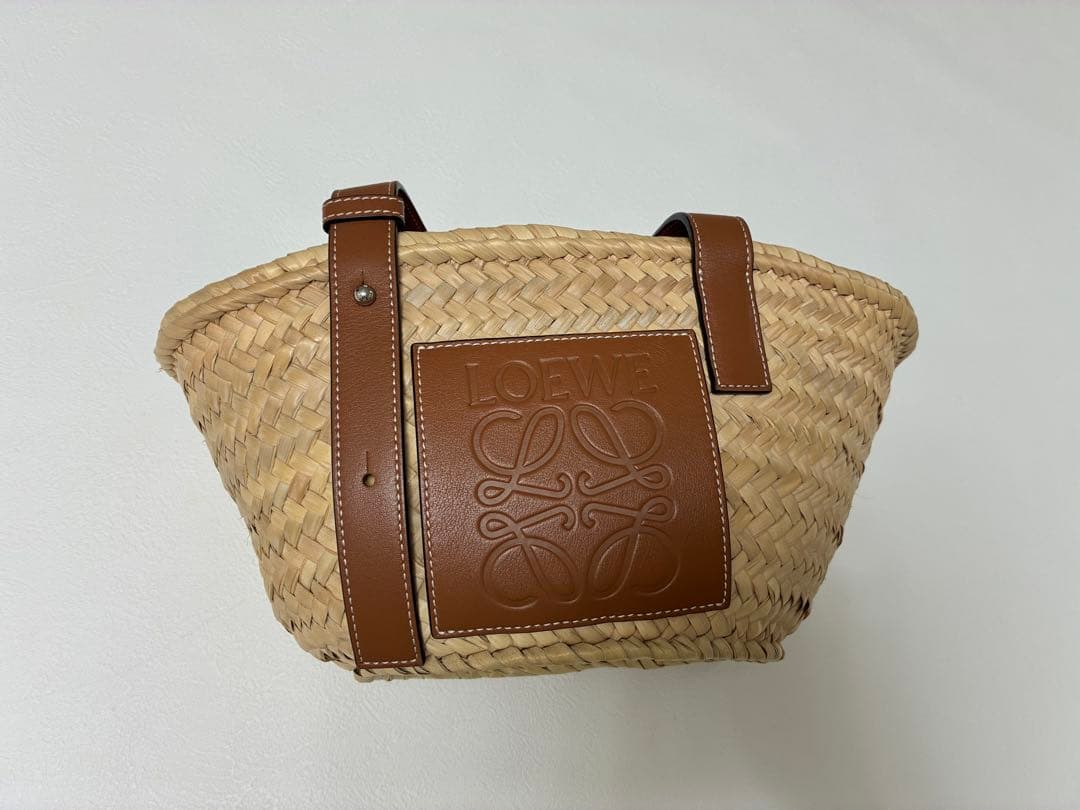 超美品　LOEWE ロエベ　バスケットバッグ　スモール　（ヤシの葉&カーフ）