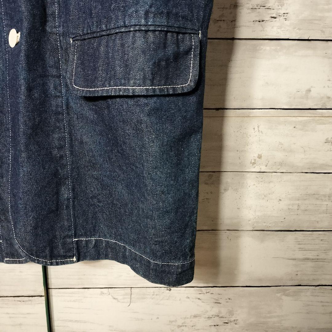 オールド品 コムデギャルソン ノーカラーミドル丈デニムコート カバーオール