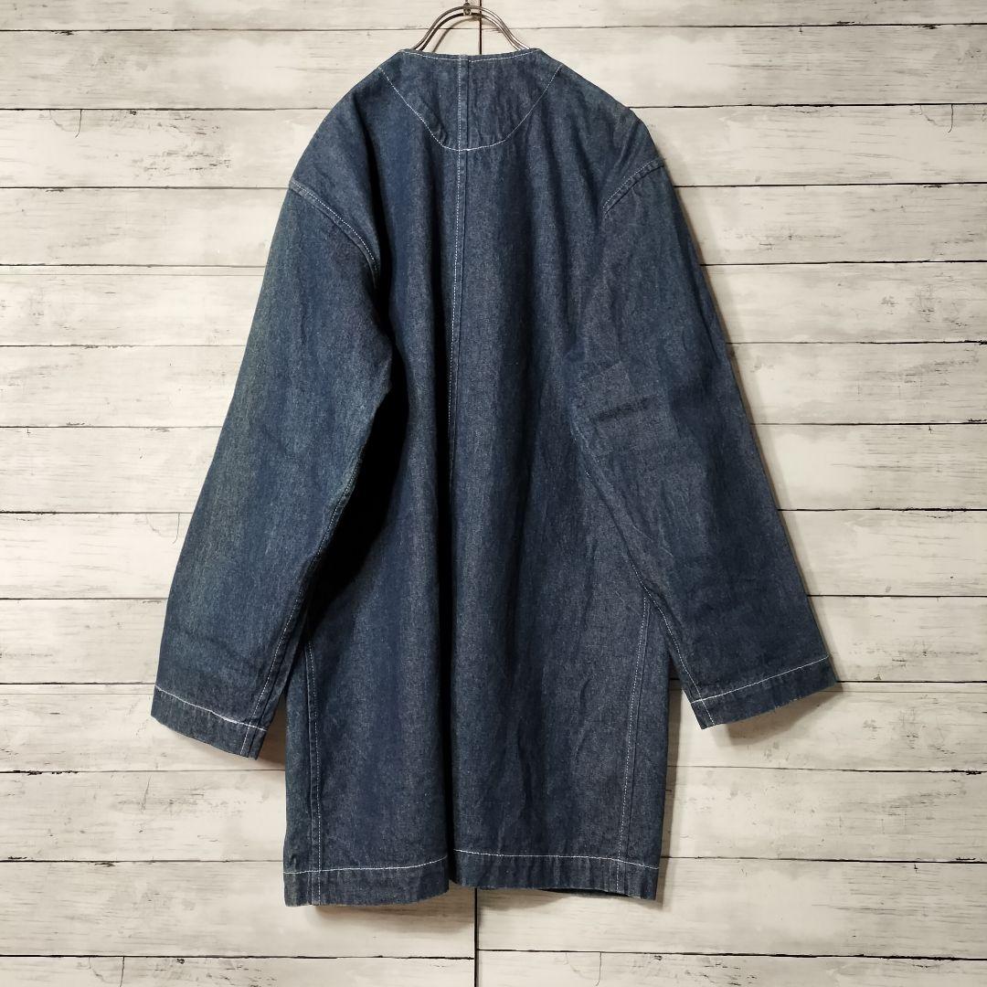 オールド品 コムデギャルソン ノーカラーミドル丈デニムコート カバーオール