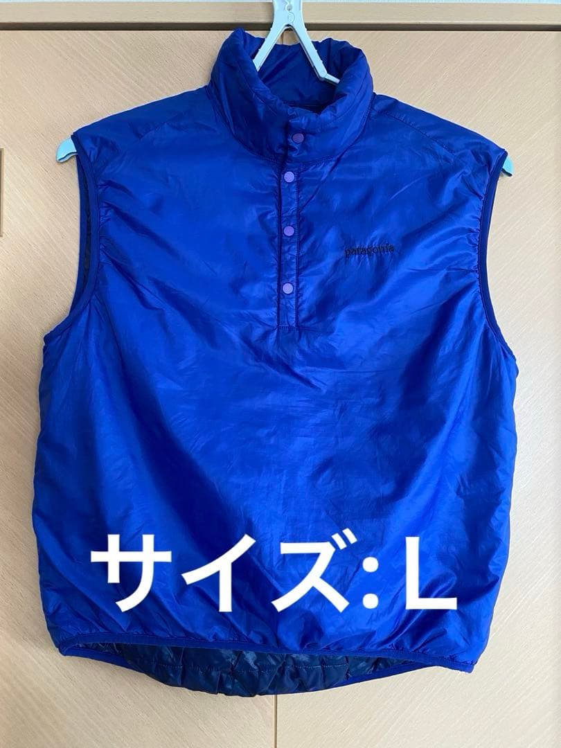 パタゴニア、パプボールベスト スナップボタン、ダウンベスト、ブルー、サイズ L