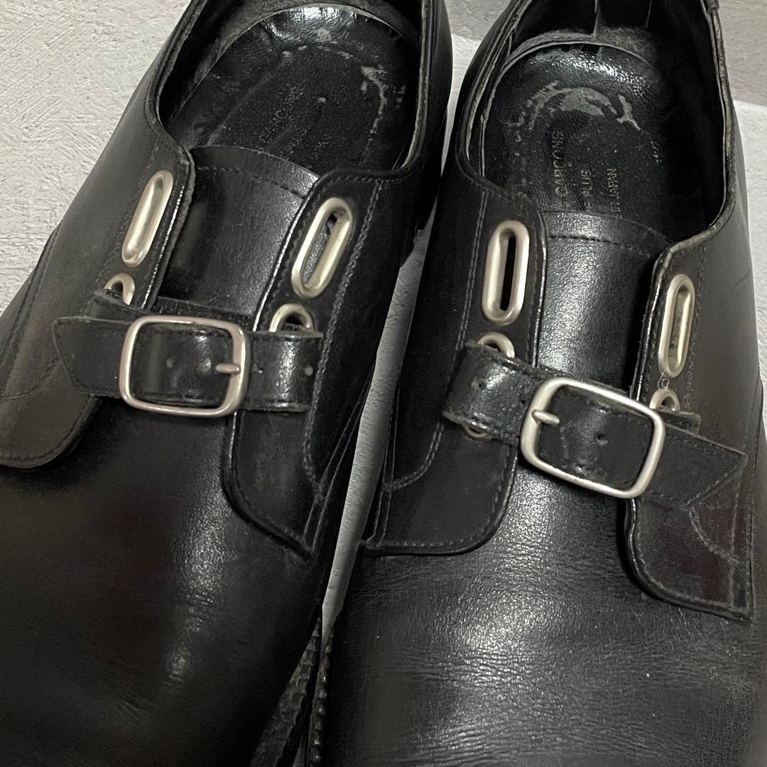 コムデギャルソン レザーシューズ ダブルモンクストラップ ブラック