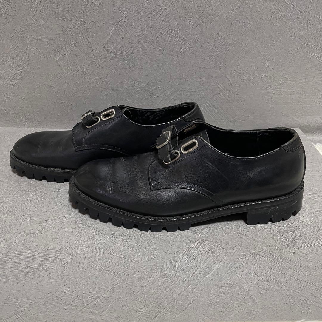 コムデギャルソン レザーシューズ ダブルモンクストラップ ブラック