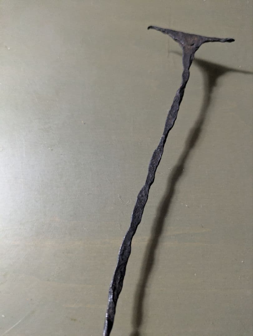 ロック　西アフリカ　キシ族　鉄貨幣　25センチ　インド灯火器1点