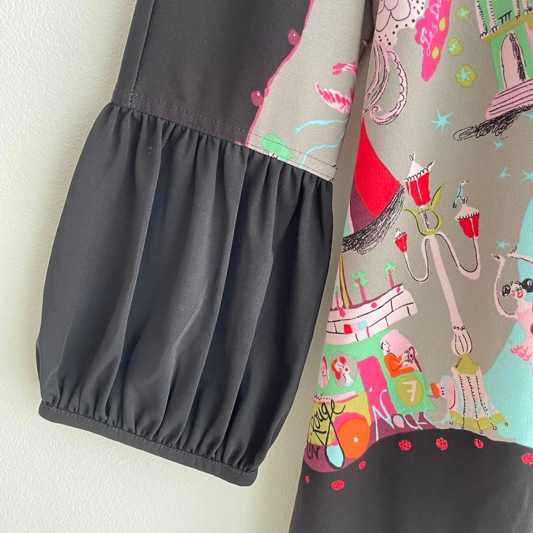 トクコプルミエヴォル パリ アート チュニック 9号 バルーン袖 日本製 アシメ