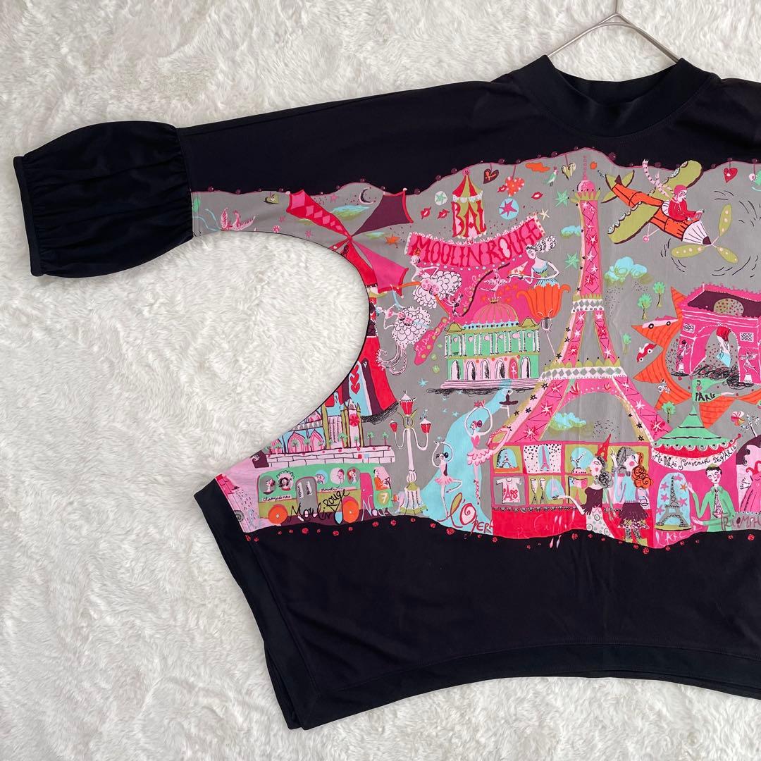 トクコプルミエヴォル パリ アート チュニック 9号 バルーン袖 日本製 アシメ