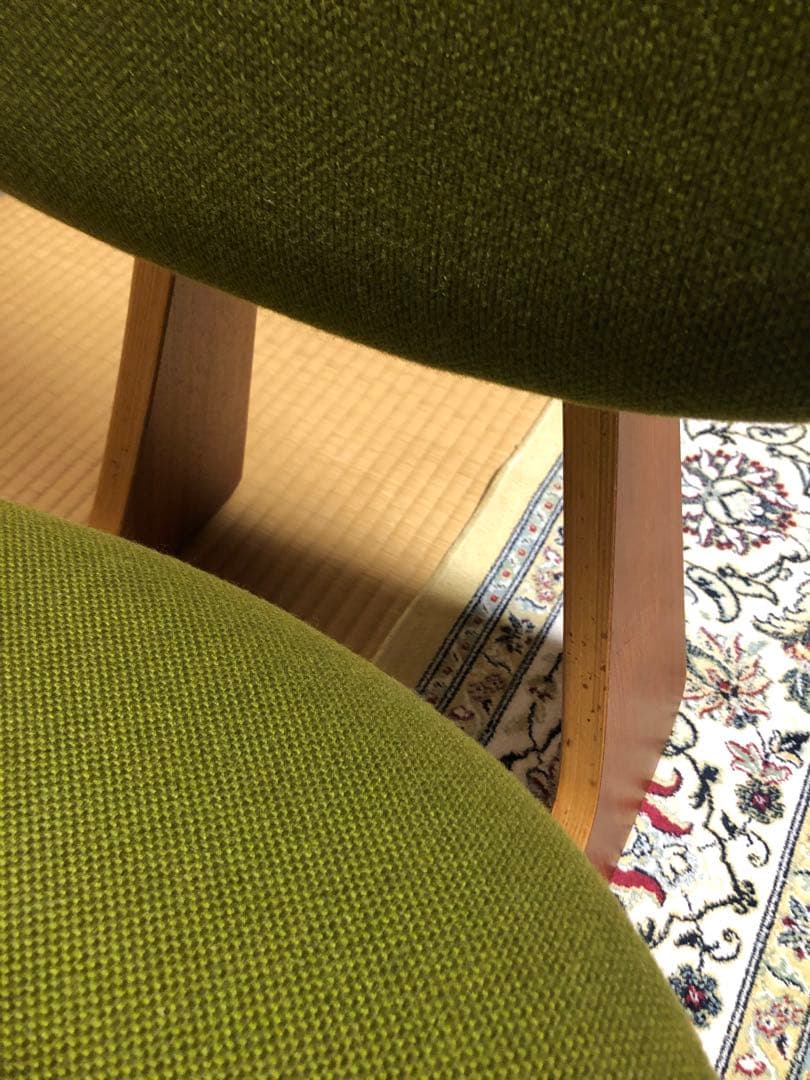 天童木工　低座イス　グリーン