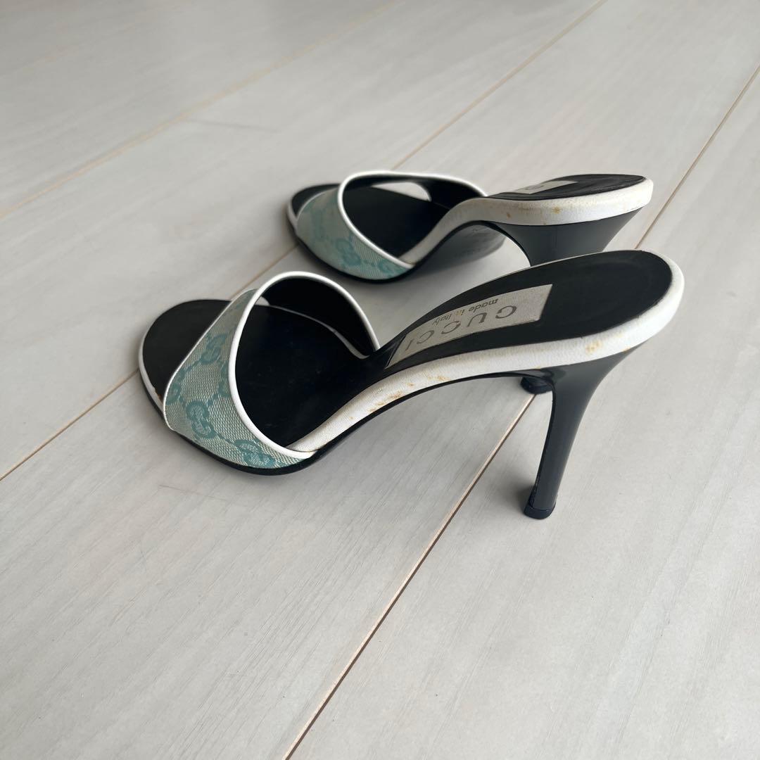 お値下げ！グッチ　綺麗✨水色夏ミュール✨