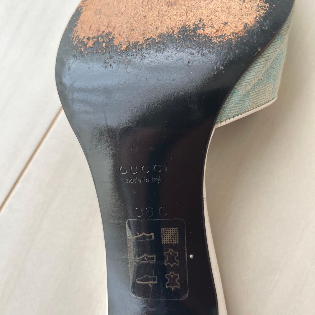 お値下げ！グッチ　綺麗✨水色夏ミュール✨