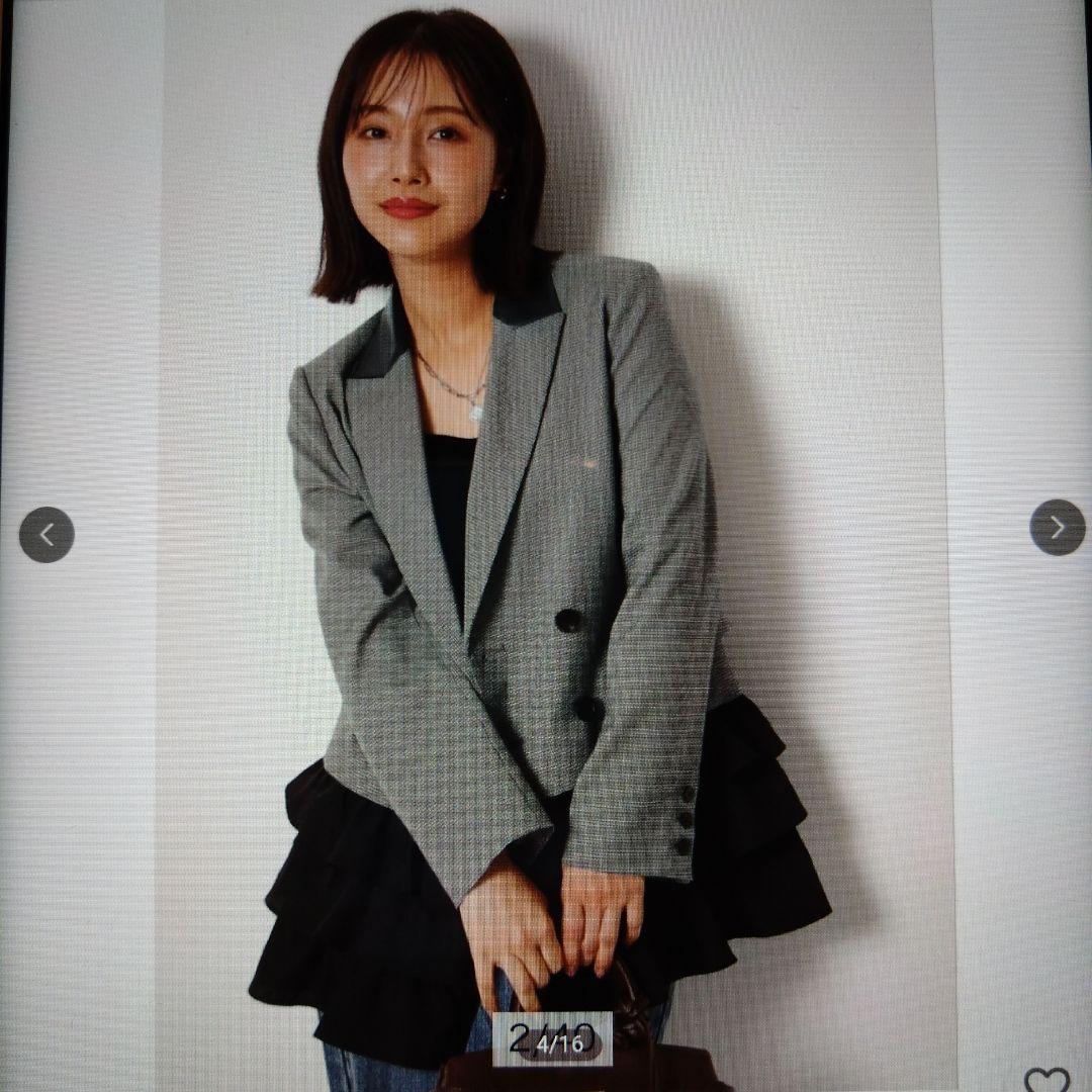 新品タグ付　Apuweiser-riche店舗限定色　フリルレイヤードジャケット