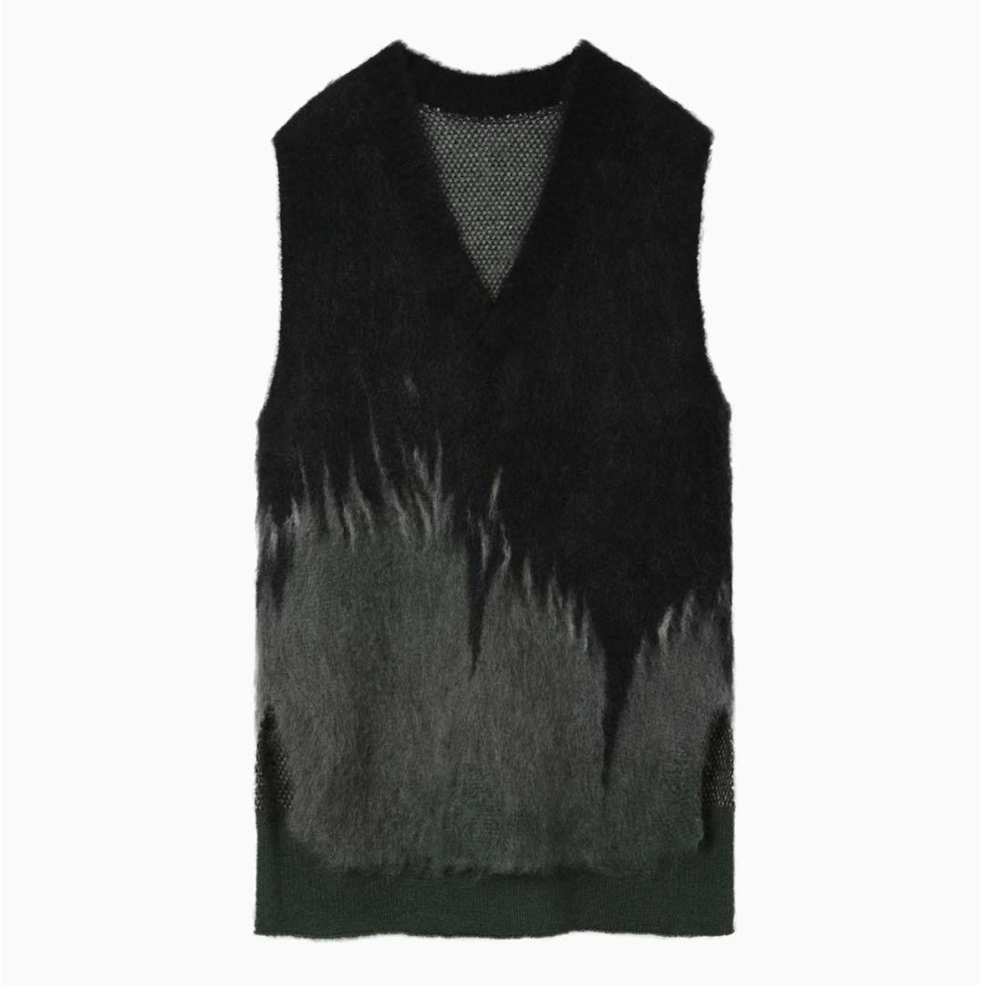 トップス Drip Glaze Pattern Mohair Knitted Vest