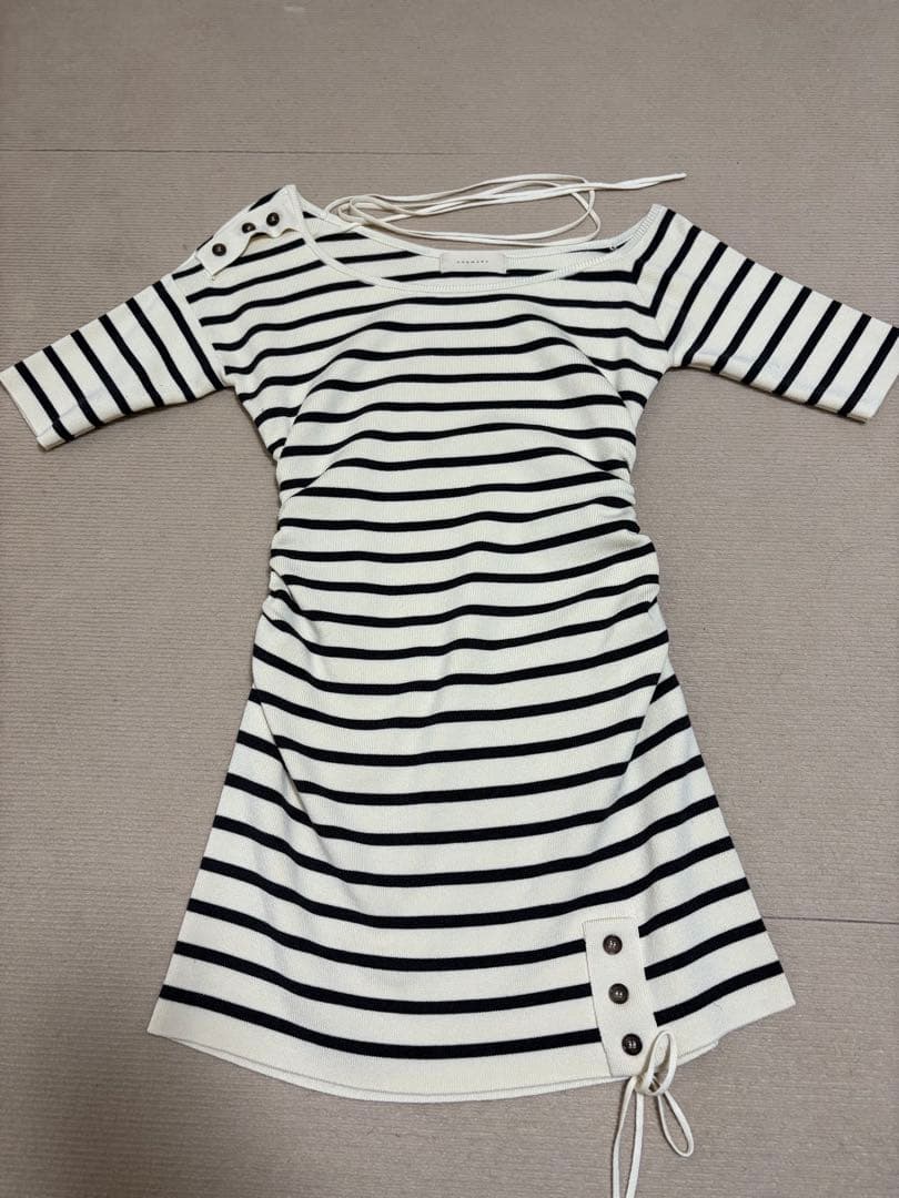 新品 ANDMARY Connie ribbon mini dress IVO