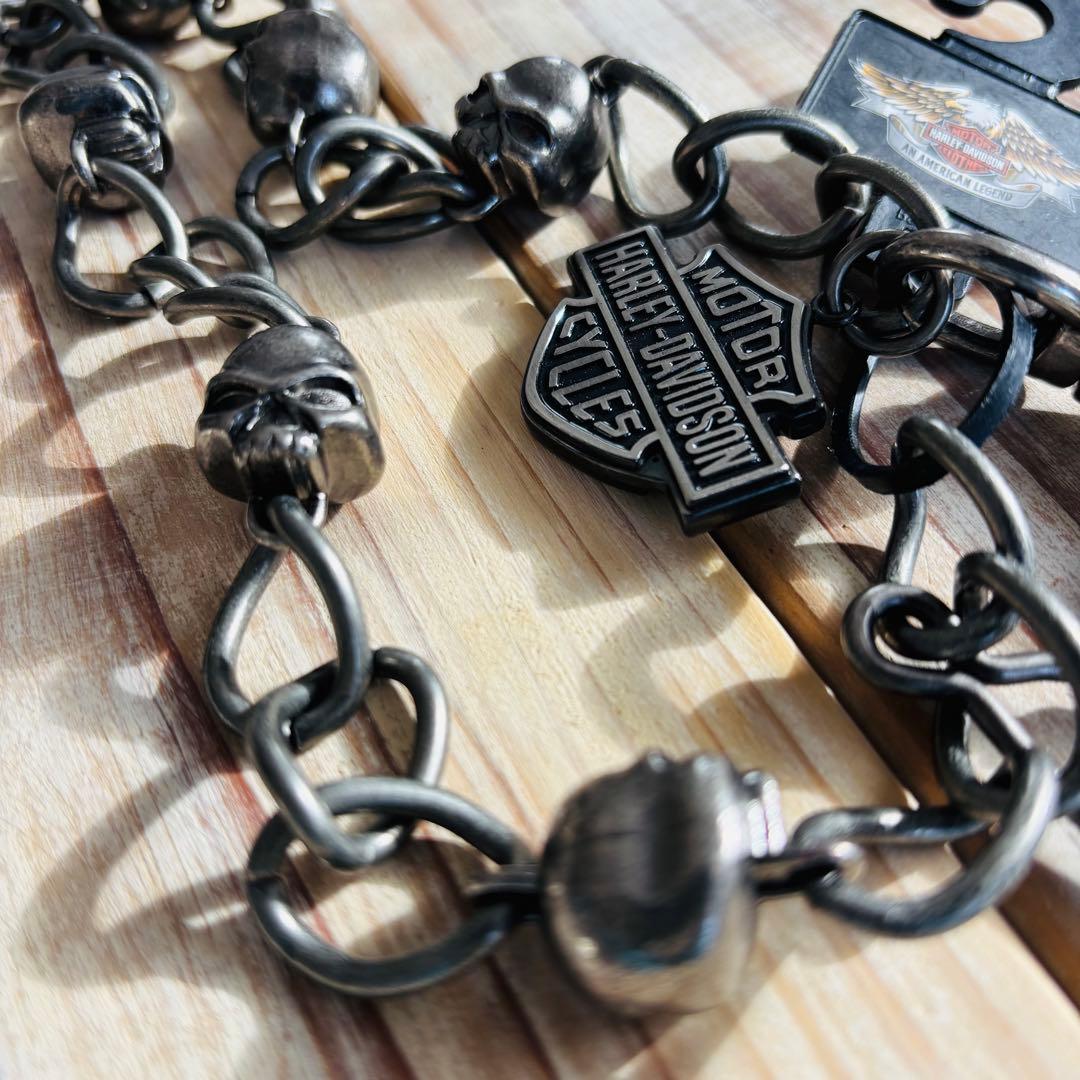 ハーレーダビッドソン ウォレットチェーン スカル morter cycles