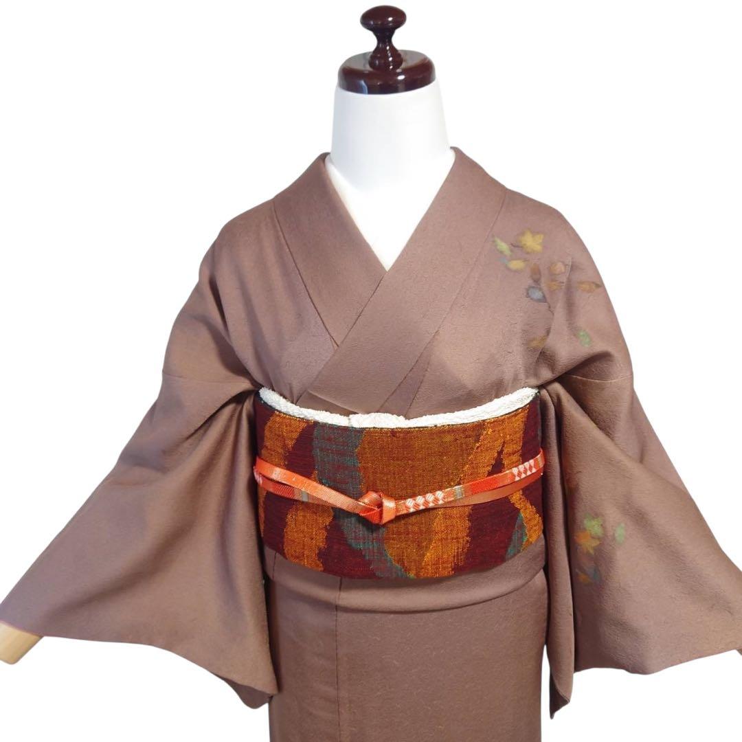 未使用近い 美品　袷　上田紬系 付け下げ 訪問着 フルセット