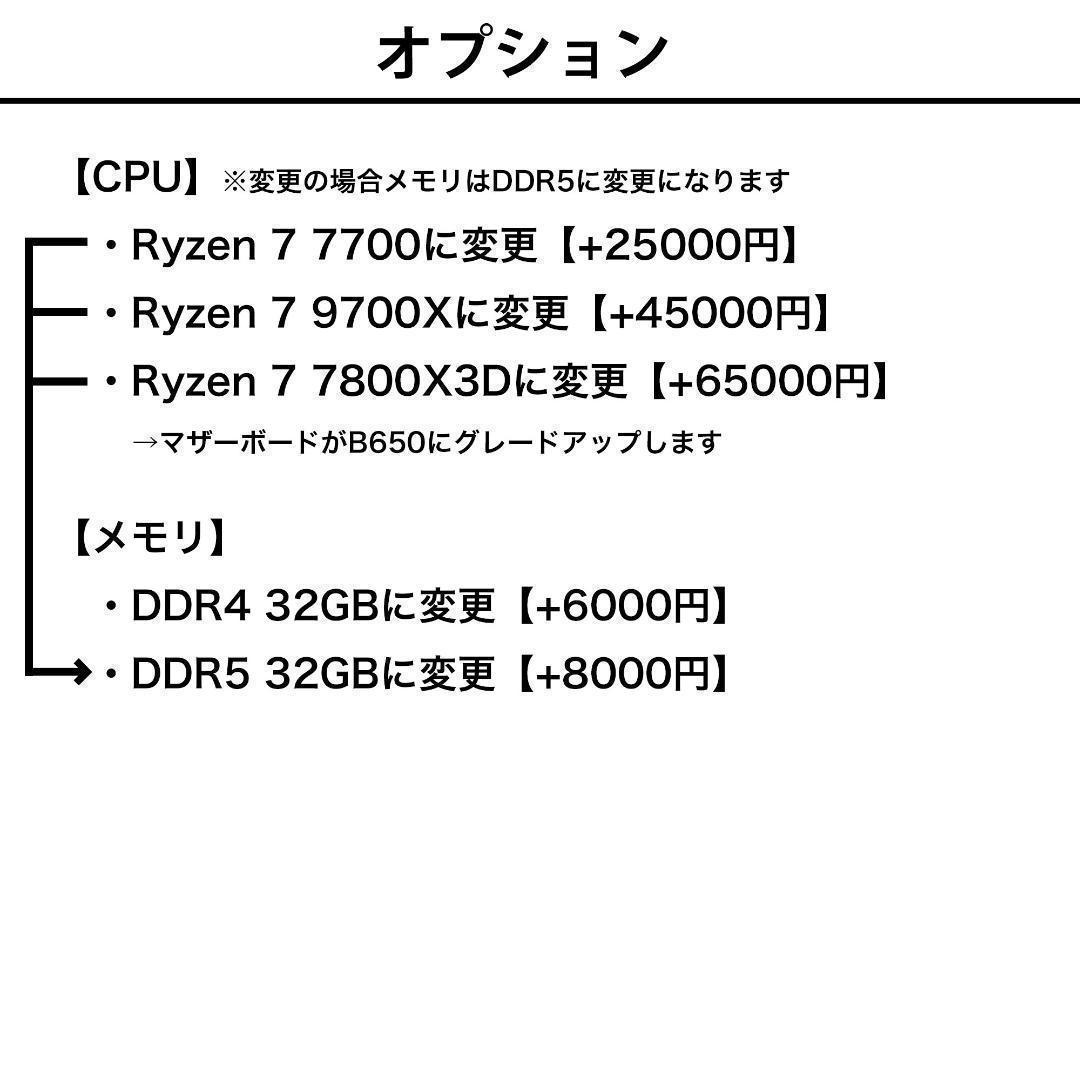 新品パーツ RTX4070ti Ryzen7 5700X ゲーミングPC３