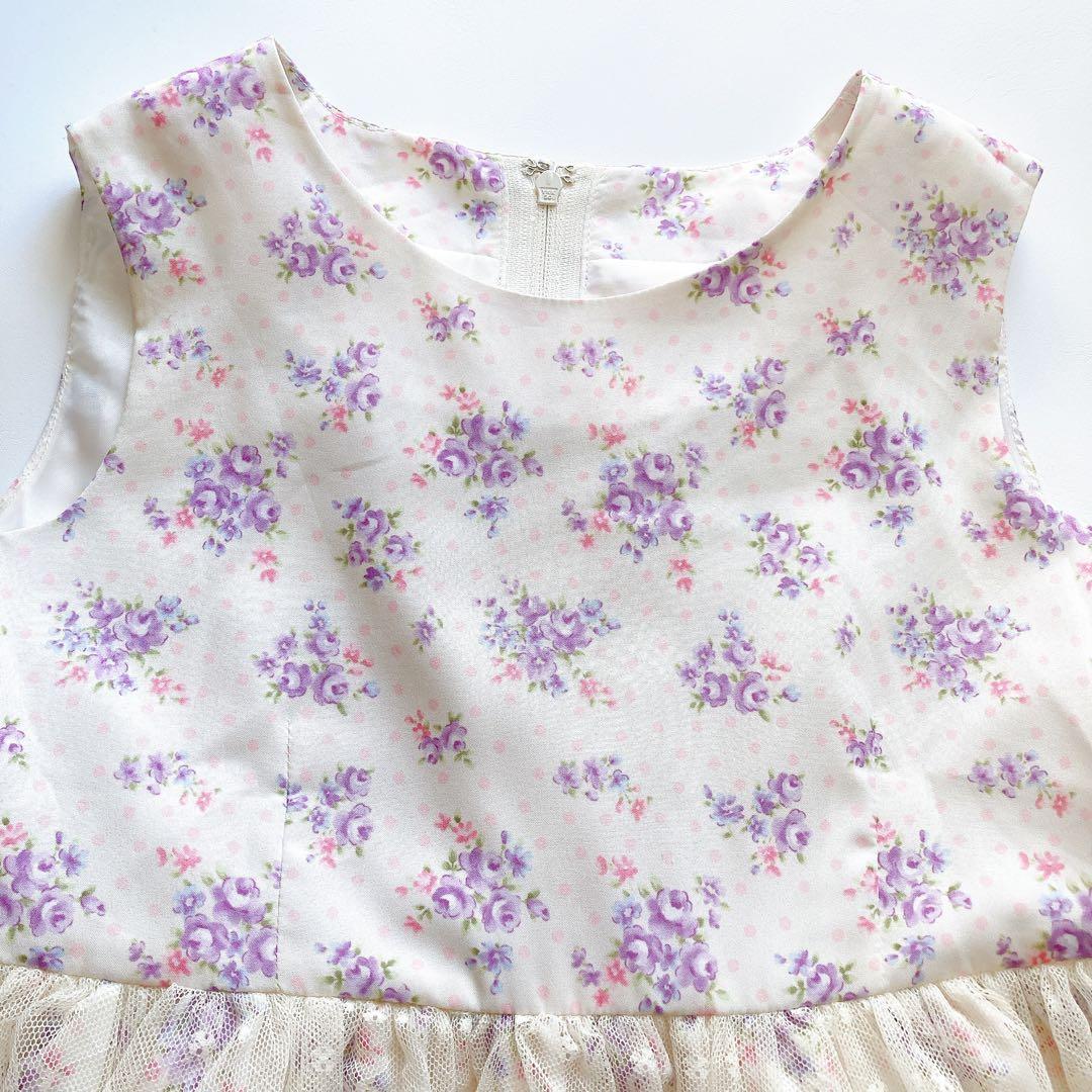 ラベンダー×花柄 120size セレモニー 入学 卒園 発表会 フォーマル