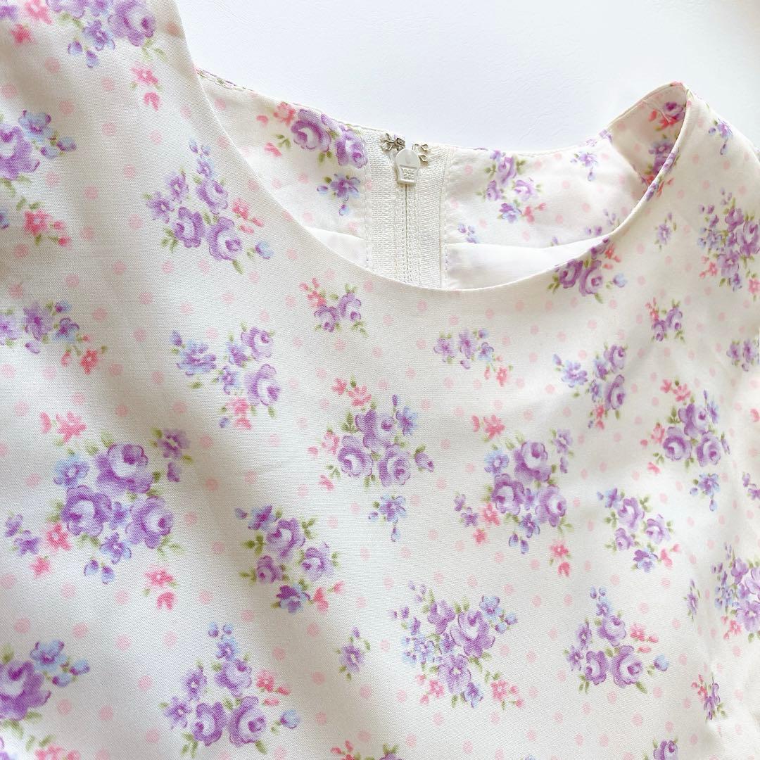 ラベンダー×花柄 120size セレモニー 入学 卒園 発表会 フォーマル