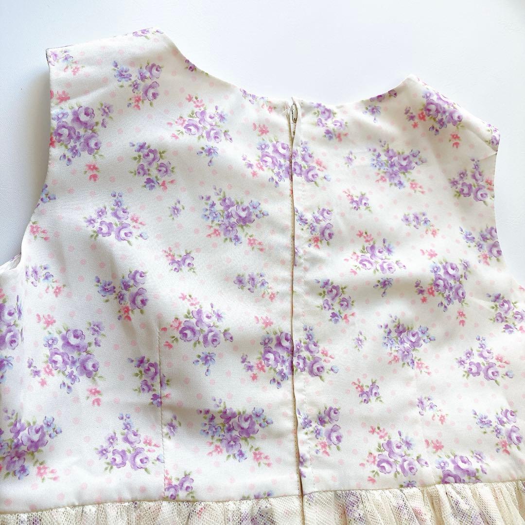 ラベンダー×花柄 120size セレモニー 入学 卒園 発表会 フォーマル