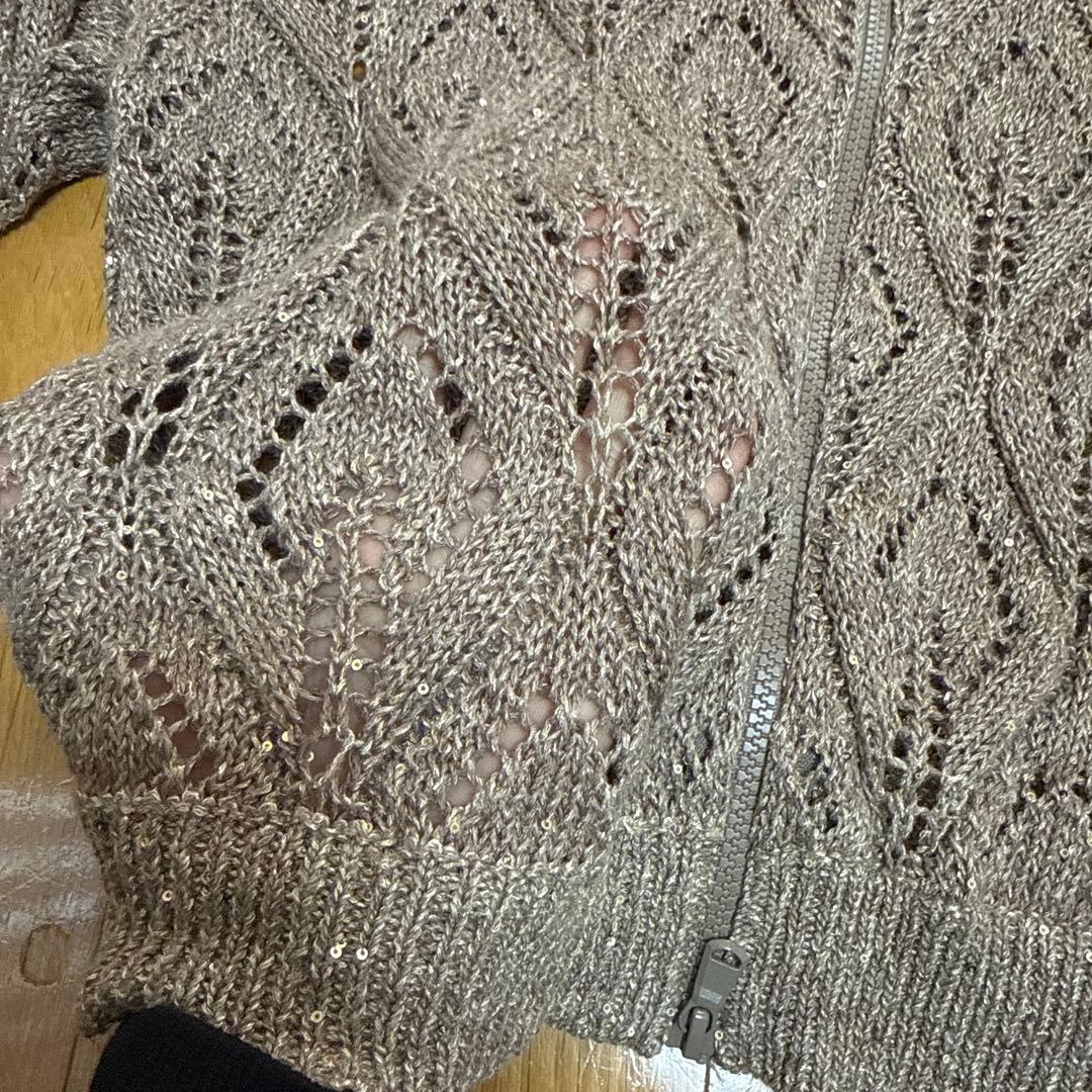 ブルネロクチネリ　M ブロンズ　スパンコール　ジップアップ