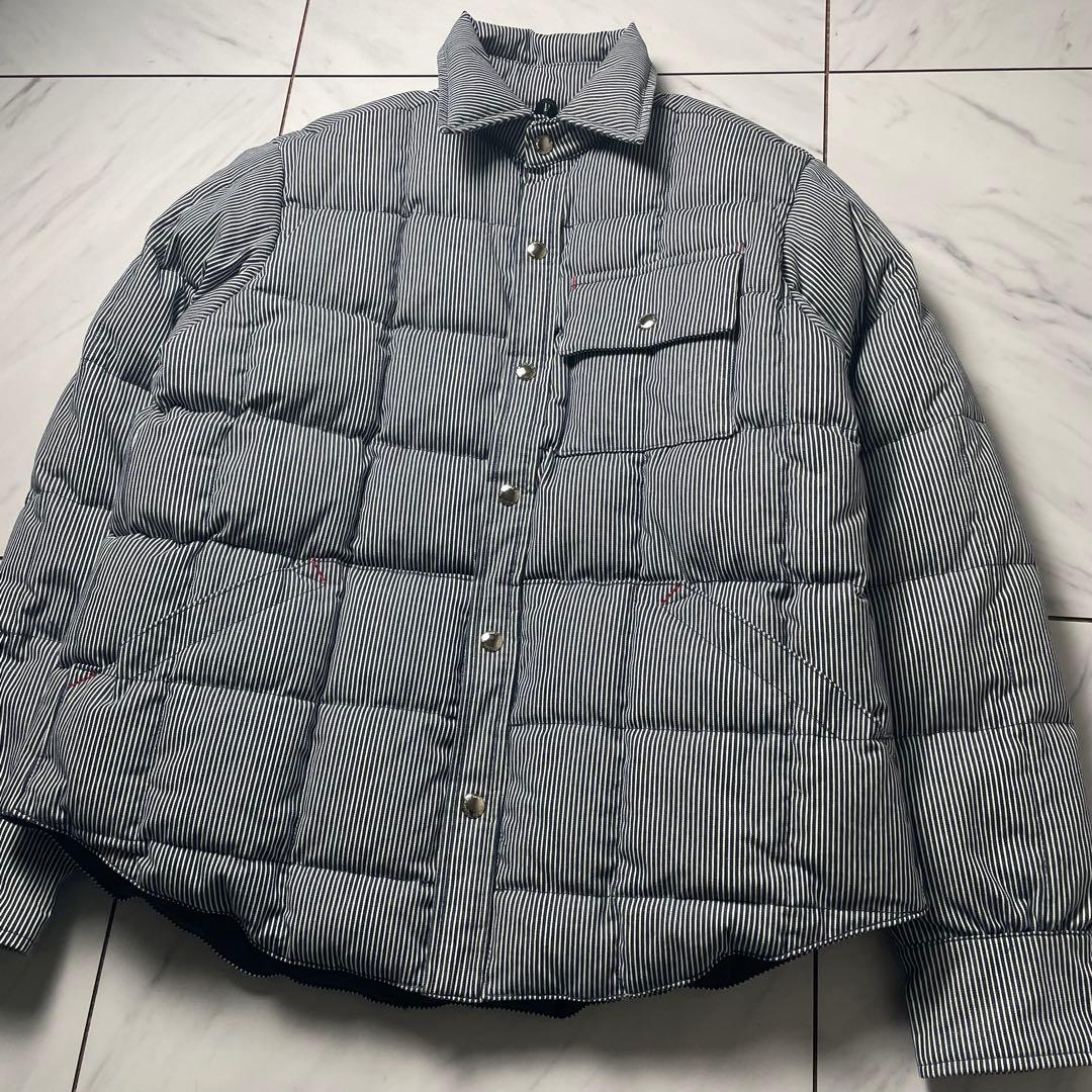 クレセントダウンワークス ボーイズマーケット別注 ダウンシャツ 紺白 L