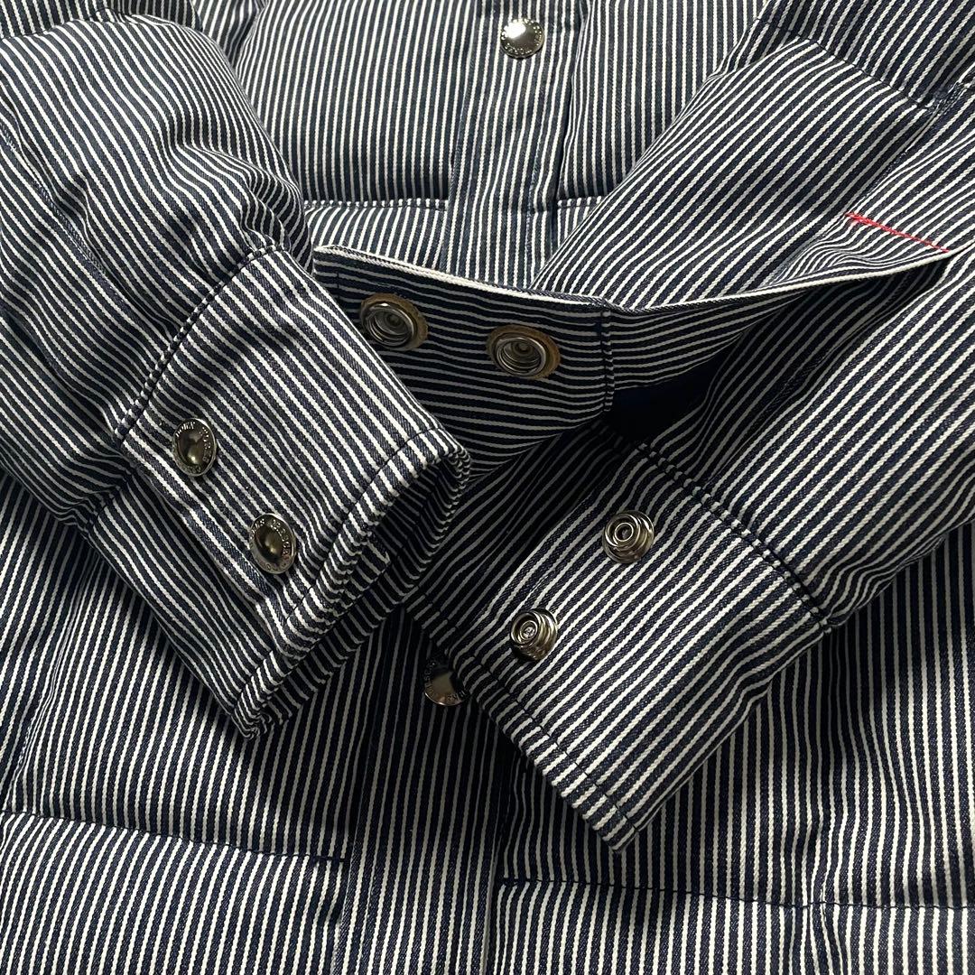 クレセントダウンワークス ボーイズマーケット別注 ダウンシャツ 紺白 L