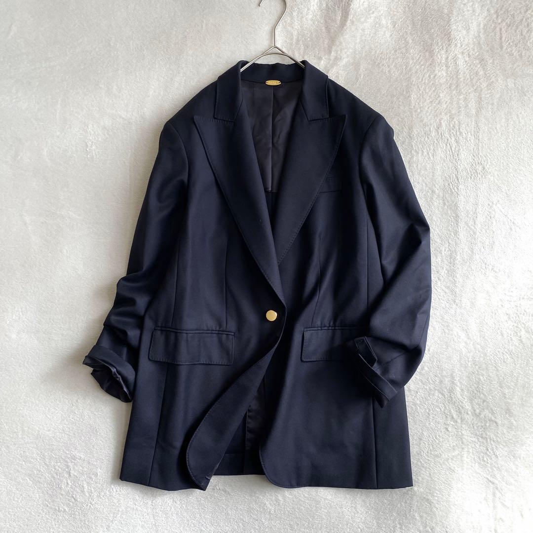 【ほぼ未使用✨】ドゥーズィエムクラス　カシミヤ混　Navy 1B ジャケット