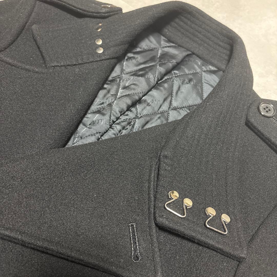 JOHN LAWRENCE SULLIVAN ウール ピーコート ブラック